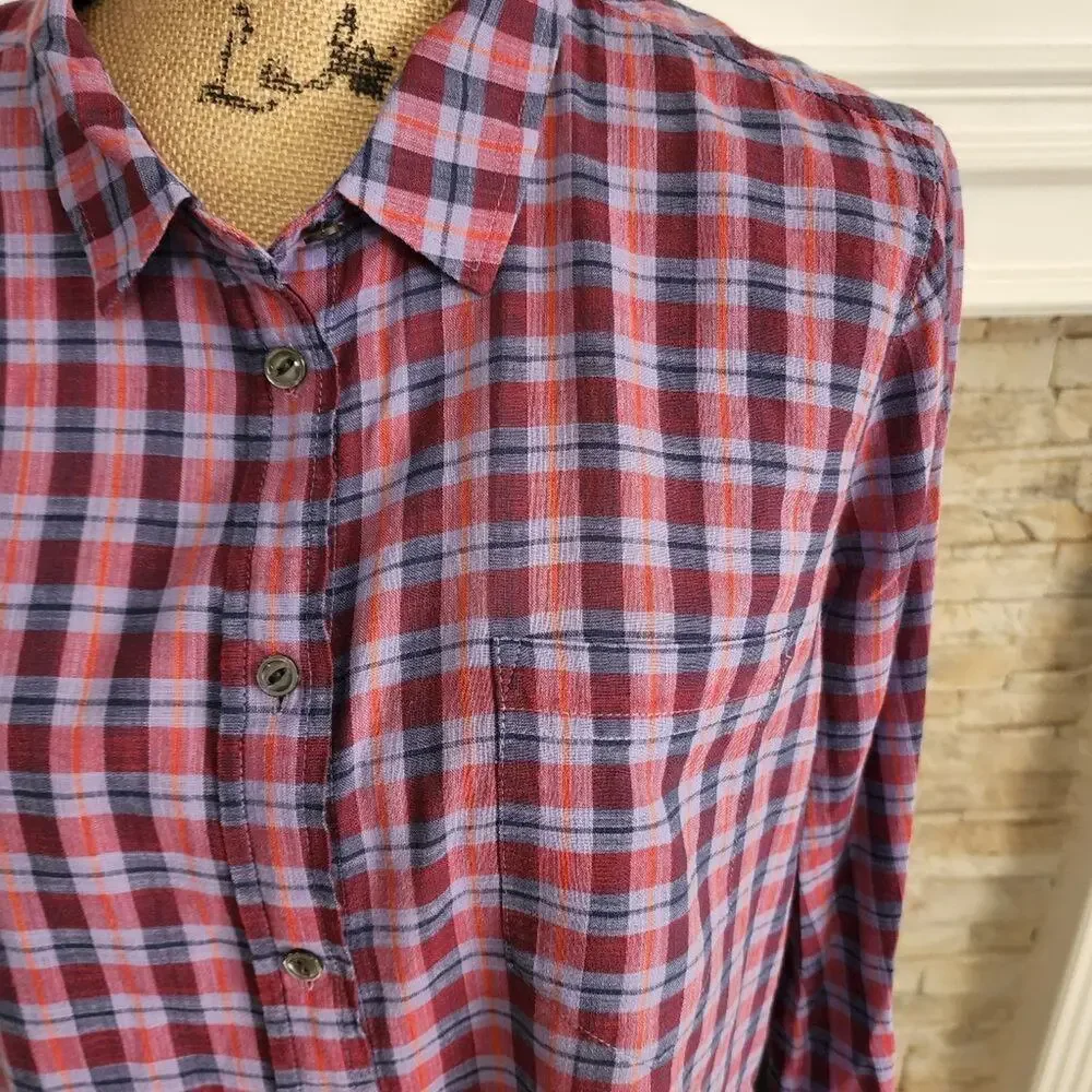 J. CREW boy‎ fit plaid button down shirt size 14